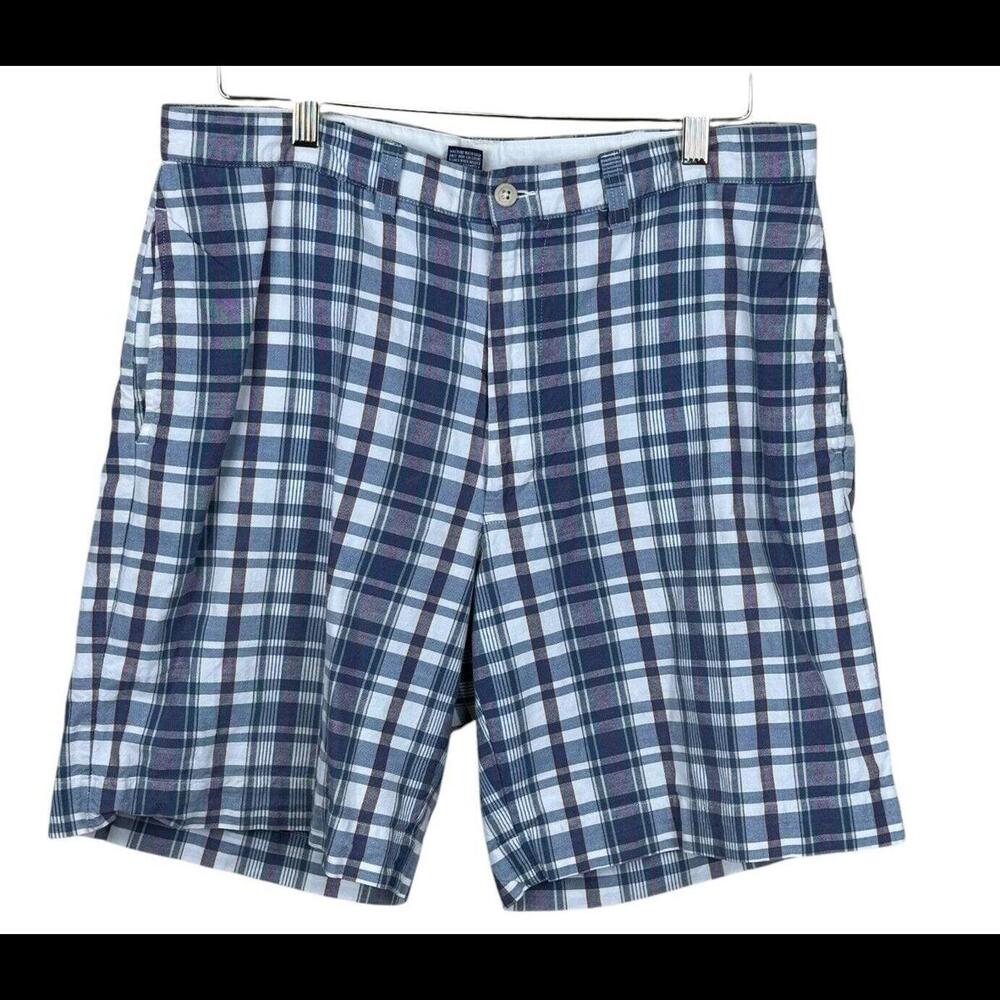 Vintage Y2K Ralph Lauren Polo Jeans Co Shorts Mens 34 Plaid Green Blue 11” Chino